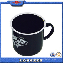 Taza de café de encargo del logotipo de la moda del color negro